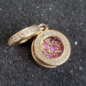 2020 Christmas PANDORA Rose Gold Sparkling Pink Double Dangle Charm 89186c02